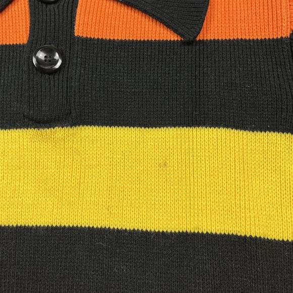 Arctic Wear Arctic Cat Vintage 80s Black Orange 1/4 Button Up Snowmobile Sweater - Picture 3 of 8